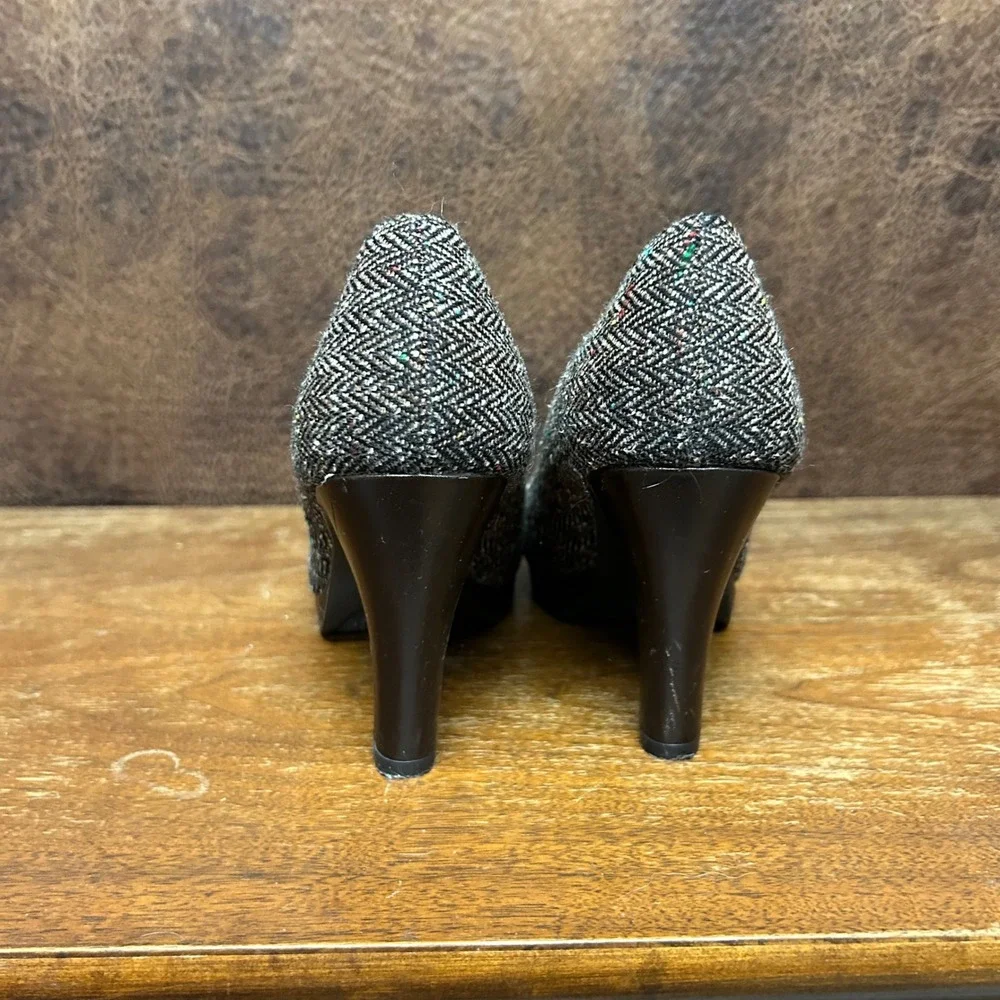 Candie's Tweed 9 medium Chunky Pump Heel Business Casual Neutral Work - Picture 4 of 8